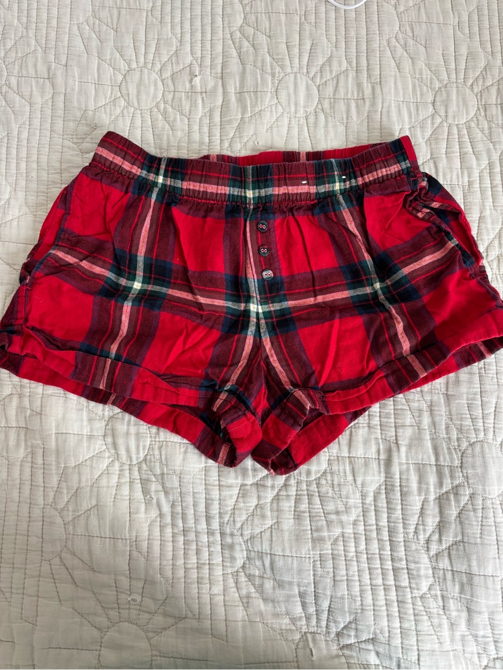 Plaid pj shorts